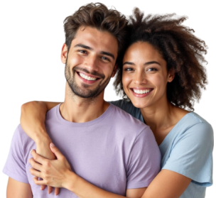 Pareja joven feliz con su nueva casa